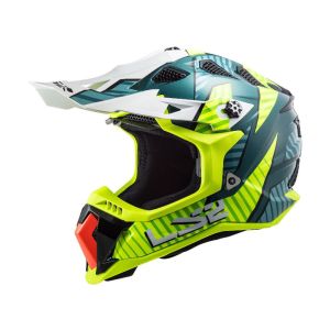 LS2 MX700 Subverter Evo Astro Motocross Helmet (bleu / jaune / blanc)