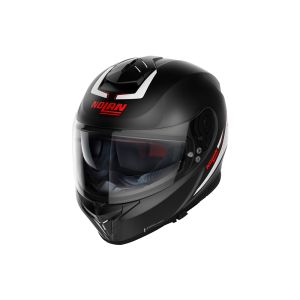 Nolan N80-8 Staple N-Com casque intégral (noir mat / blanc / rouge)